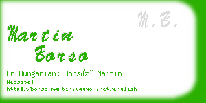 martin borso business card