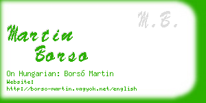 martin borso business card